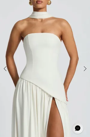 Babyboo White Maxi Dress with Scarf thumbnail 5
