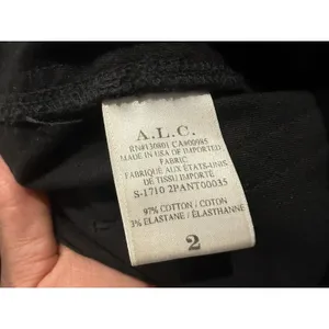 ALC Zipper Pants Flare Black High Rise Adjustable‎ Button Grunge Women's Size 2 thumbnail 6