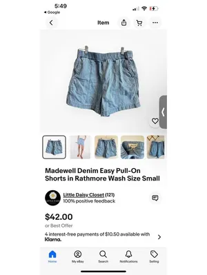 Madewell Women's Denim Shorts Elastic Waist thumbnail 5