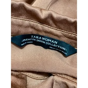 Zara Women's Brown Long Sleeve Button Front Tiered A Line Mini Dress Size XS thumbnail 5