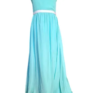 Alfred Angelo Aqua Chiffon Halter Prom Maxi‎ Dress Formal Etheral Flowy Spring thumbnail 3
