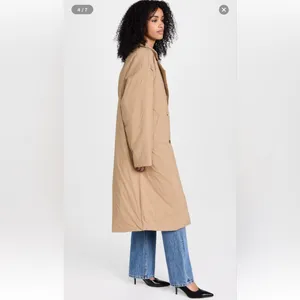 Good American Puffed Nylon Robe Coat in Good‎ Khaki oversized Size XXS/XS thumbnail 2