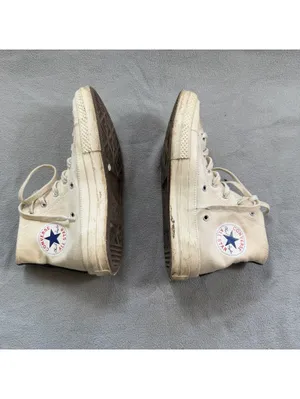 Comme des Garçons PLAY x Converse Chuck 70 High Milk Red Heart Sneakers M5 W7 thumbnail 4