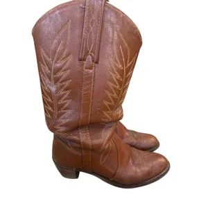 Vintage Miss Capezio Leather Western Boots Womens 9 Brown Cowboy Cowgirl 70s 80s thumbnail 10