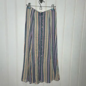 Maeve Anthropologie Freya Satin Multi Stripe Button Front Midi Skirt Xs/0 349 thumbnail 3
