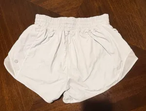 lululemon athletica light gray Elastic-Waist Athletic Shorts low rise size 4 thumbnail 1