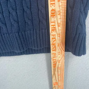 LL Bean Cable Knit Sweater Womens *XS/Small Blue Crewneck Fall Winter Preppy thumbnail 4