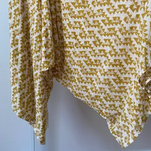 World Market Cotton Boho Beachy Relaxed Sharkbite Hem Midi Dress S/M Yellow thumbnail 4