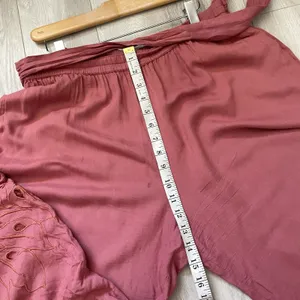 Anthropologie Bohemian Pants high rise crop pull on eyelet womens Pink (medium) thumbnail 9