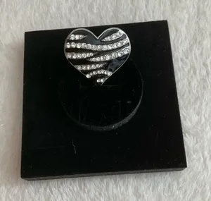 Black Heart Ring with Crystal Zebra Stripes thumbnail 1