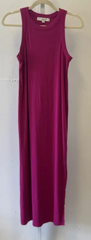 Loft Womens Magenta Pink Ribbed Sleeveless Racerback Maxi Dress Medium 767200 thumbnail 1