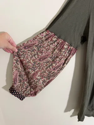 Free People Jade Long Sleeve Tee Mixed Print Sleeves thumbnail 5