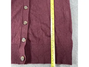 J Crew Mercantile NEW Wool Tri-Blend Button-Up Sweater Burgundy Woman’s XS thumbnail 8