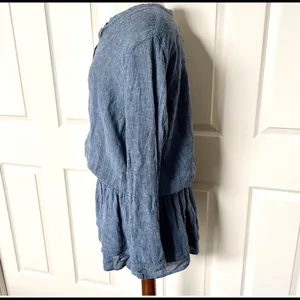 Rails Juliette Salem stripe blue linen mini dress thumbnail 4