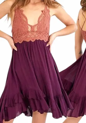 Free‎ People Adella Dress Small Pink Boho Festival Goth Fairy Whimsy Romantic thumbnail 1