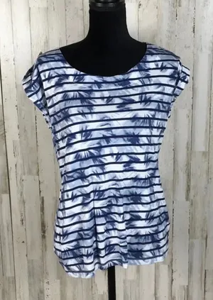 Liz Claiborne Abstract Striped Tee Shirt Top M v6x thumbnail 1