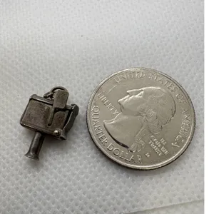 Vintage Sterling Silver Mailbox Charm Opening Door Movable Flag 1.61g Pendant thumbnail 6