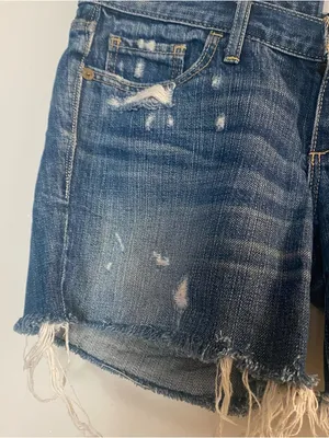 Abercrombie & Fitch Womens Blue Denim Shorts Size 0 29 29” Distressed Cut Off thumbnail 3