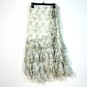 M Skirt NWT Marlene Floral Ruffle Tiered Maxi Cottage Core Romantic Fairy thumbnail 2