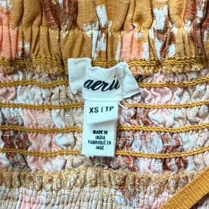 NWT Aerie Sz XS Linen Blend Halter‎ Maxi Dress Ikat Orange Pink Boho Braided thumbnail 8