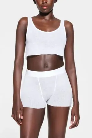 SKIMS Super Cropped Rib Bone Cotton Tank thumbnail 1