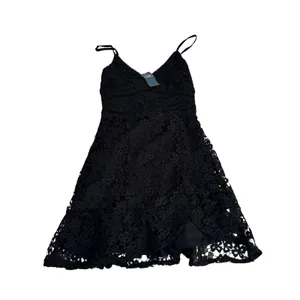 NWT‎ Abercrombie & Fitch Black Floral Lace Mini Dress Smocked Back Small P thumbnail 3