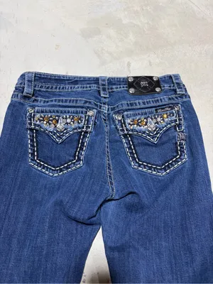 Miss me boyfriend capri jeans bejeweled pockets 28 thumbnail 12