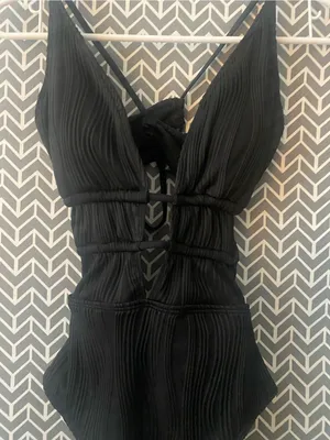 Black One Piece Swimsuit Size S thumbnail 2