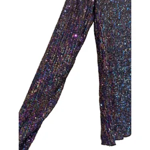 Free People Intimately NWOT Gold Rush Purple Sequin Mesh Fitted L/S Blouse Top M thumbnail 3