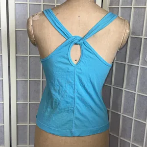 Y2K Vintage Aeropostale Blue Green Embroidered‎ Logo Cross Cross Tank Top thumbnail 2