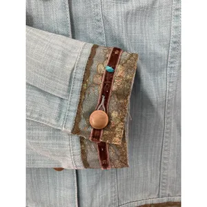Vintage Y2K Nancy Bolen Southwestern Leopard Western Denim Jacket City Girl 10 thumbnail 9