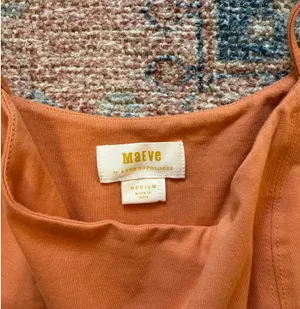 Anthropologie Orange Ruched Top Maeve thumbnail 2