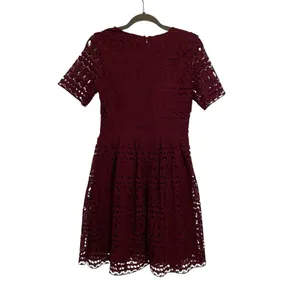 Burgundy Wine Lace Fit and Flare Dress. H&M size S thumbnail 3