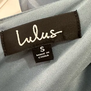 Lulus Lost In The Romance Chiffon Gown Slate Blue Small Prom Bridesmaid Formal thumbnail 11