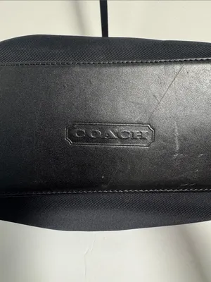 Coach Vintage Mercer Shoulder Bag Black Twill Body with Leather Accents thumbnail 5