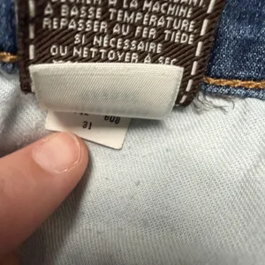 7 For All Mankind Standard Jeans Womens 31 Blue Straight Denim Stretch Raw Hem thumbnail 7