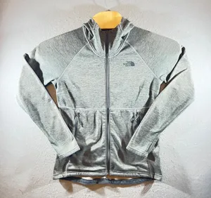 1206 | The North Face Heathered Grey‎ Full Zip Fleece Hoodie Womens S thumbnail 1