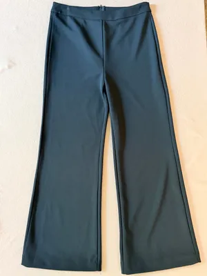 Windsor Classic black Wide Leg Black Dress Pants Curvy small 28W business Lagenlook thumbnail 2