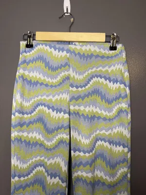 Urban Outfitters Pants Womens Small Multicolor Knit Flare Leg Geometric Stretch thumbnail 2