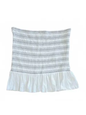 Anthropologie Maeve Tube Top Smocked White Size XLarge Ruffle feminine beach thumbnail 5