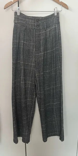 Cider Plaid Trousers Wide-Leg High-Rise Size XS thumbnail 1