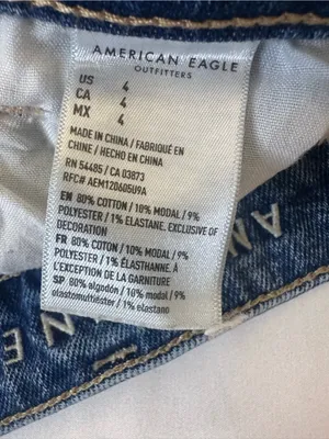 American Eagle Outfitters Distressed Blue Denim Roll-Cuff Shorts thumbnail 5