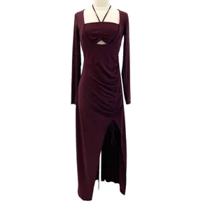 Nicholas Noel Womens US 4 Gown Maxi Dress Purple Center Cutout Special Occasion‎ thumbnail 3