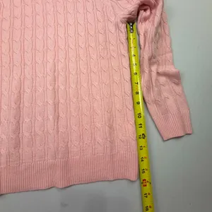 Croft & Barrow The Extra Soft Cable Crew Neck Sweater in Light Pink thumbnail 4