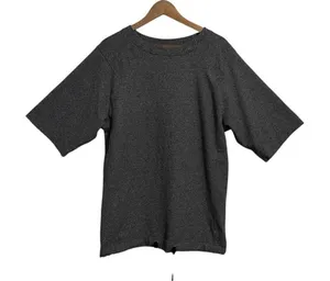 Lululemon Women Heathered Gray‎ Short Sleeve Sweatshirt Drawstring Hem Top Large thumbnail 1