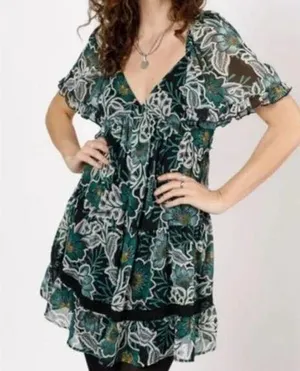 NWT Band Of The Free Maisie floral boho mini dress green medium. thumbnail 1
