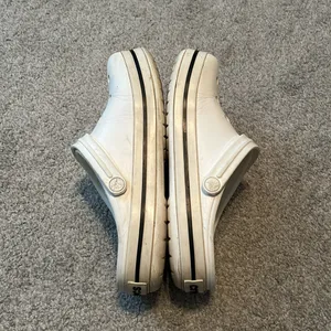 Crocs Crocband Clogs White Black Stripe Sporty‎ Slip On Shoes Womens 8 Mens 6 thumbnail 8