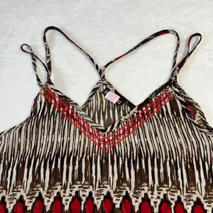 Paperdoll V-Neck Sleeveless Tribal Print Blouse Size M Y2K 90s Festival Bohemian thumbnail 3