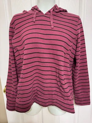 Motherhood Maternity Nursing Hoodie Striped Breastfeeding Sz XL thumbnail 1