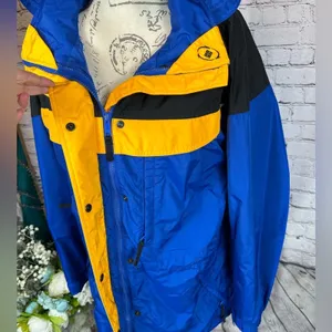 Columbia Vintage Women’s Sportswear Winter Coat-Navy,Yellow,Black-size M thumbnail 5